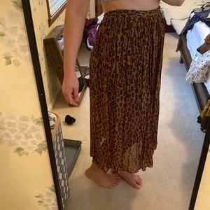 free people cheetah print maxi skirt